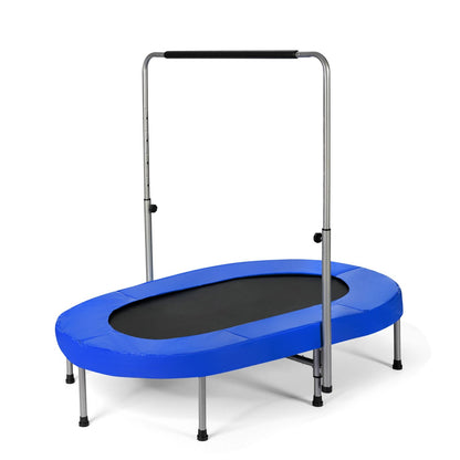 Trampoline Pliable Pour 2 Enfants Intérieur/Extérieur Avec Main Courante Ajustable Coussin Tapis De Saut Charge 150Kg Rouge/Bleu/Rose
