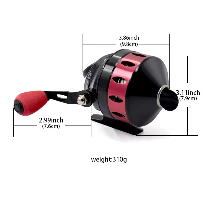 TR35/TB35 Metal Slingshot Fishing Reels Speed Ratio 4.3:1 Built-In Line Catapult Bow Fish Wheel for Outdoor Hunting Shooting