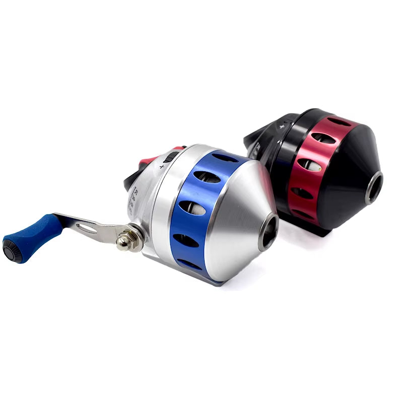 TR35/TB35 Metal Slingshot Fishing Reels Speed Ratio 4.3:1 Built-In Line Catapult Bow Fish Wheel for Outdoor Hunting Shooting