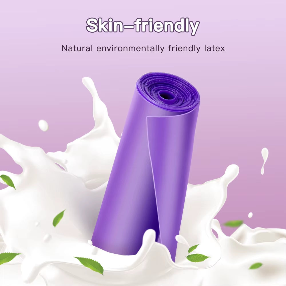 Yoga Pilates Stretch Resistance Band Exercise Fitness Band Training Elastic Exercise Fitness Rubber 150Cm Natural Rubber Gym
