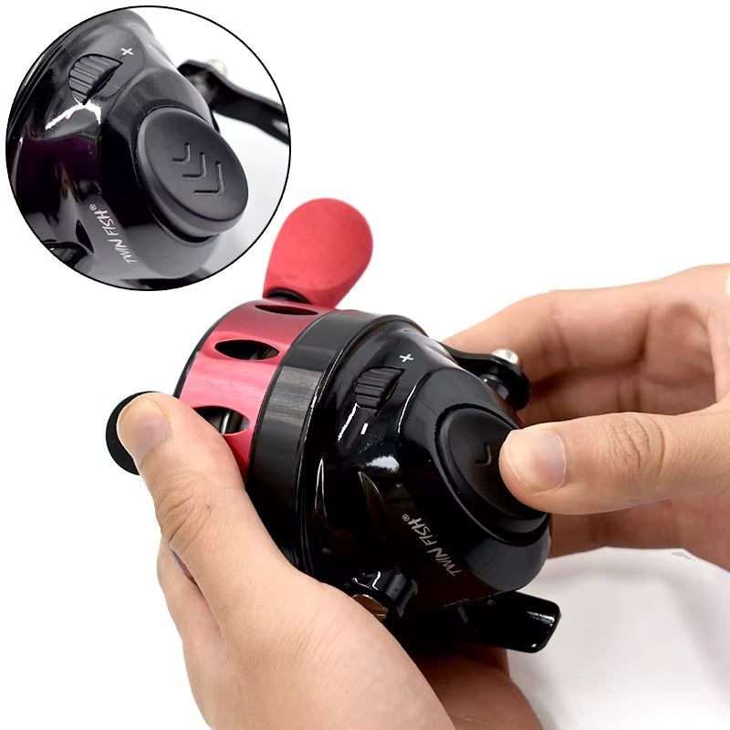 TR35/TB35 Metal Slingshot Fishing Reels Speed Ratio 4.3:1 Built-In Line Catapult Bow Fish Wheel for Outdoor Hunting Shooting