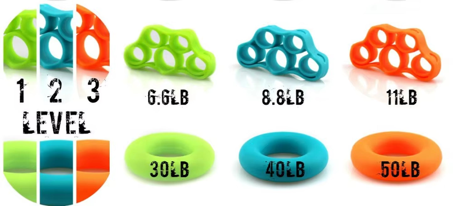 3 Levels Finger Stretcher Resistance Bands Finger Grip Exerciser Hand Grip Trainer Rings for Relieve Pain Injury Rehabilitation